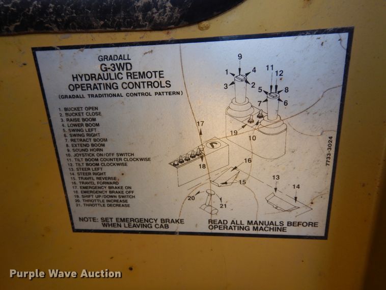 image for item DK0329 1992 Gradall G3WD  wheeled excavator