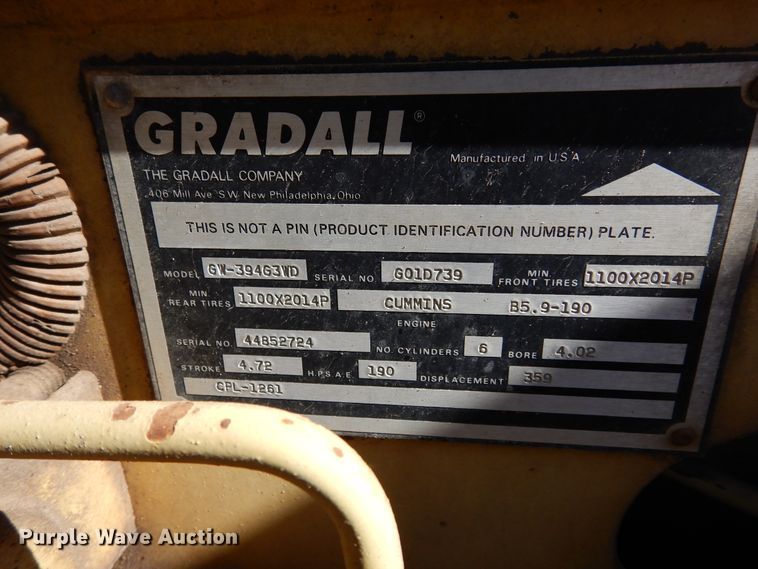 image for item DK0330 1993 Gradall G3WD  wheeled excavator