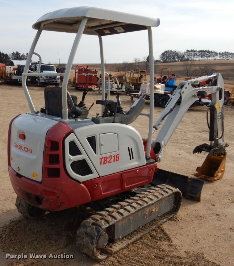 image for item DL3734 2014 Takeuchi TB216  mini excavator