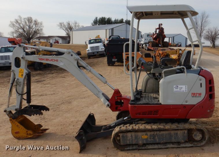 image for item DL3734 2014 Takeuchi TB216  mini excavator