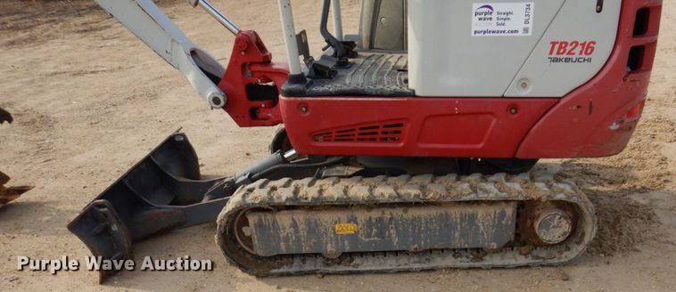 image for item DL3734 2014 Takeuchi TB216  mini excavator