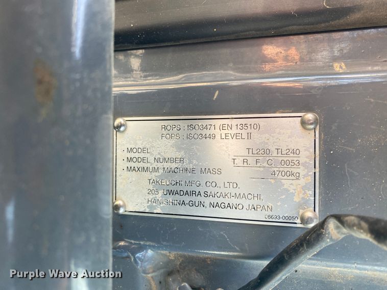 image for item DM4004 2013 Takeuchi TL230  tracked skid steer loader