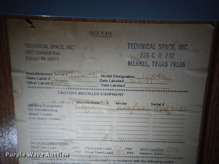 image for item DM6008 1977 Satellite 40X10  office trailer