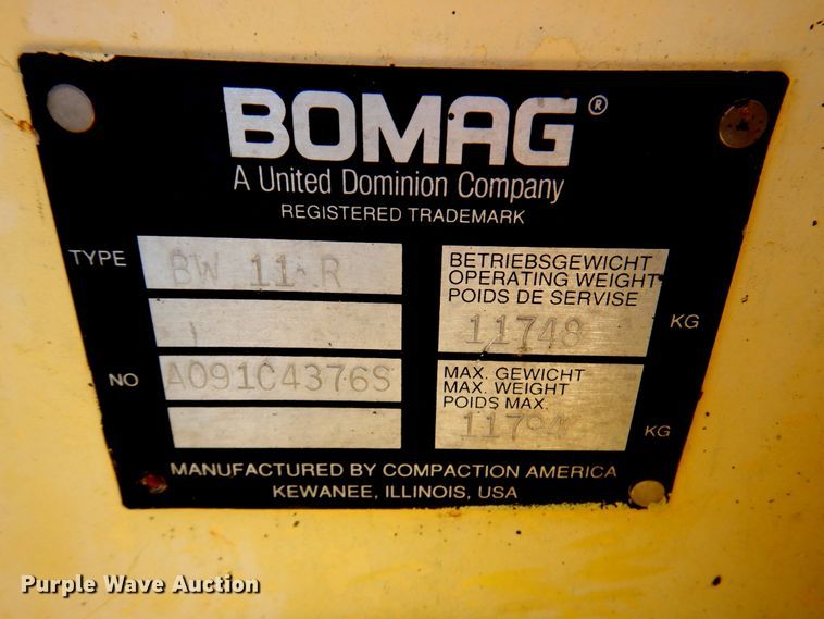 image for item DM6013 1995 Bomag BW11R  pneumatic roller