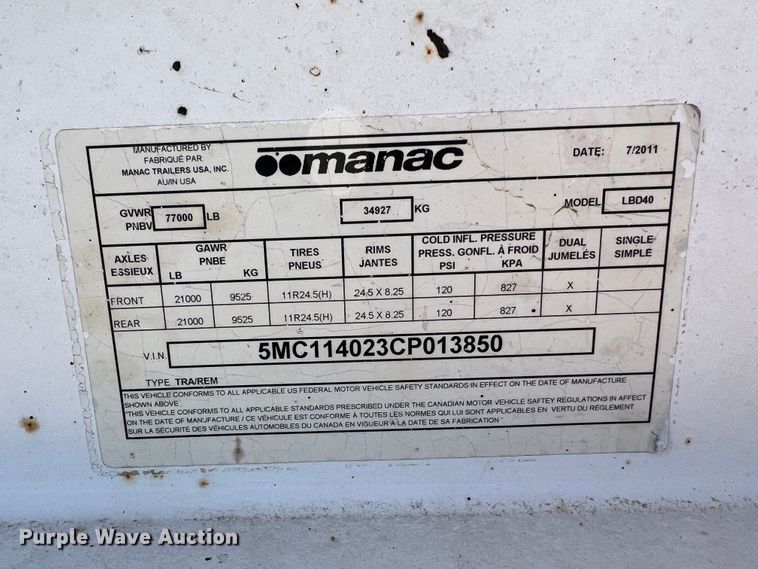 image for item DM8426 2012 CPS LBD40  bottom dump trailer