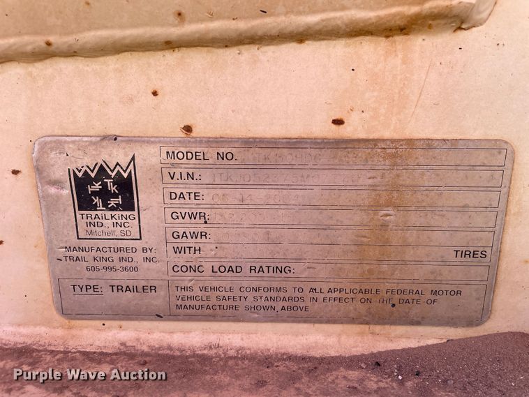 image for item DN0217 2005 Trail King TK110HDG-523  lowboy equipment trailer