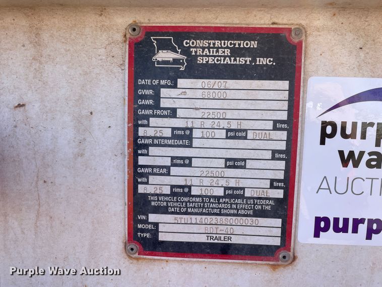 image for item DN0224 2008 CTS BDT-40  bottom dump trailer