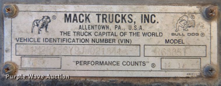 image for item DP3918 1988 Mack Econodyne R688ST  dump truck