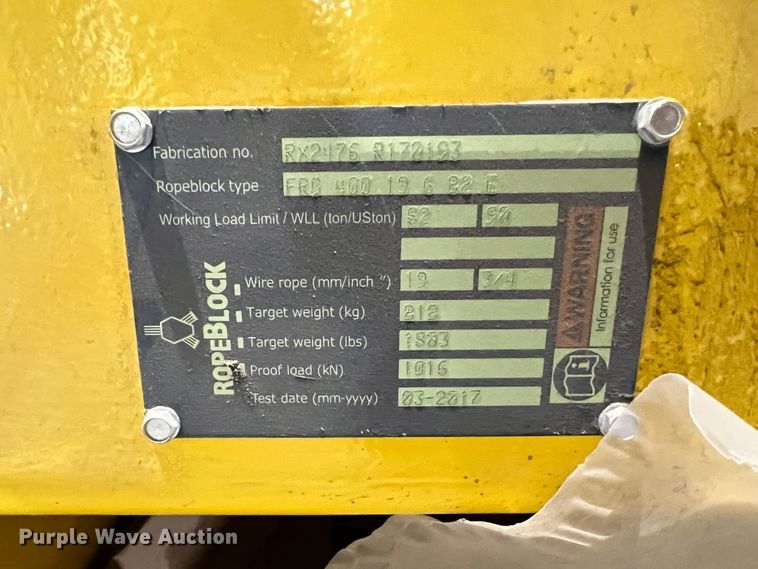 image for item EX9629 Ropeblock FRB 400  crane block and hook