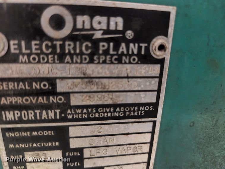 image for item HK9400 Onan 15.0JC-18R131/7512AA  generator