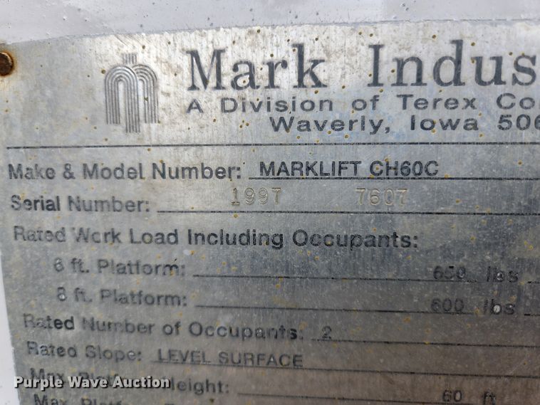 image for item HK9409 1997 Mark Lift CH60C  boom lift