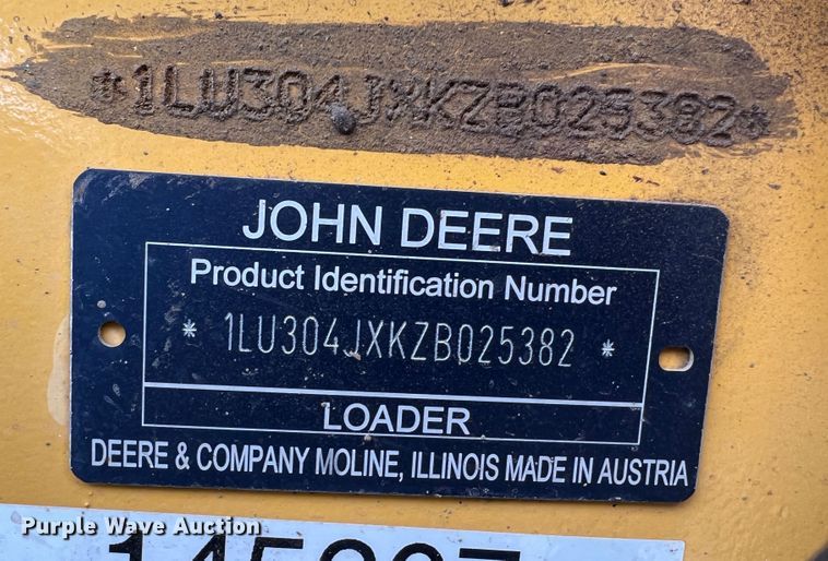 image for item IG9280 2010 John Deere 304J  wheel loader