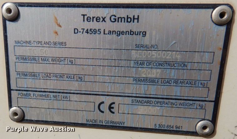 image for item IM9841 2007 Terex TC50  mini excavator