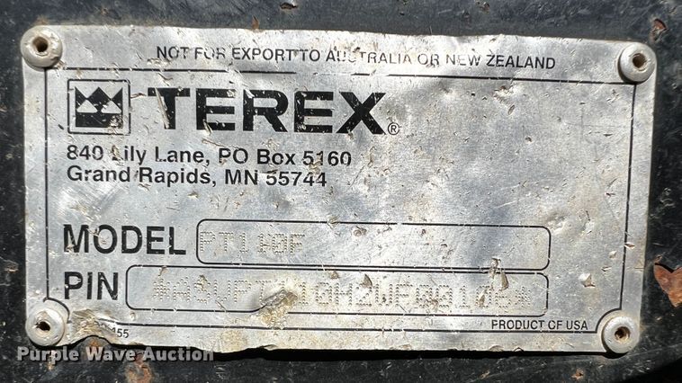 image for item JH9278 2012 Terex PT-110  tracked skid steer loader