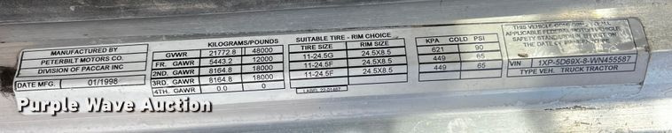 image for item JH9297 1998 Peterbilt 379  dump truck