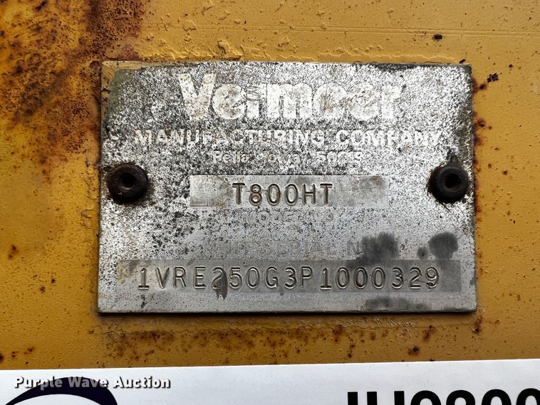 image for item JH9300 1993 Vermeer T800HT  trencher