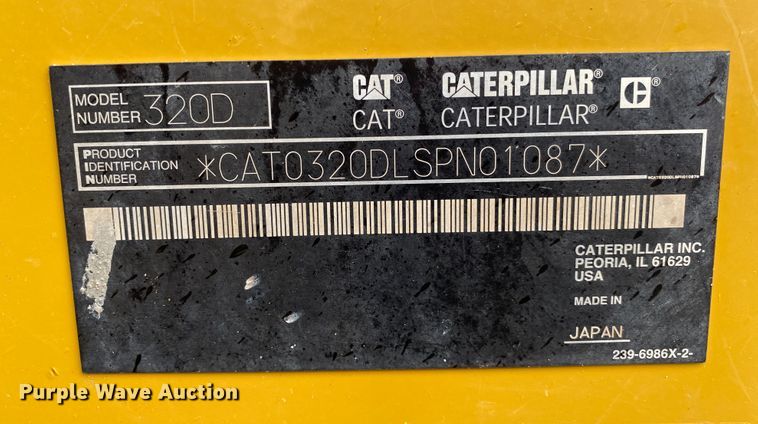 image for item JN9252 2011 Caterpillar 320DL  excavator