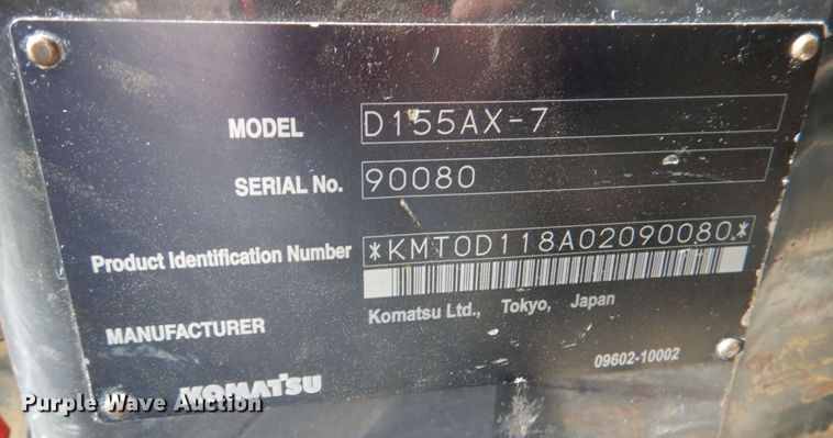 image for item JS9614 2012 Komatsu D155AX-7  dozer