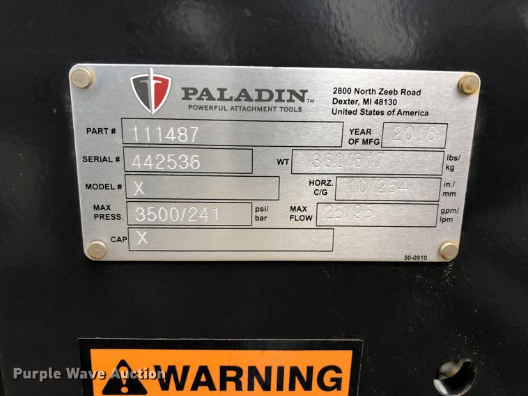 image for item JS9655 2016 Bradco PD4800 skid steer post driver