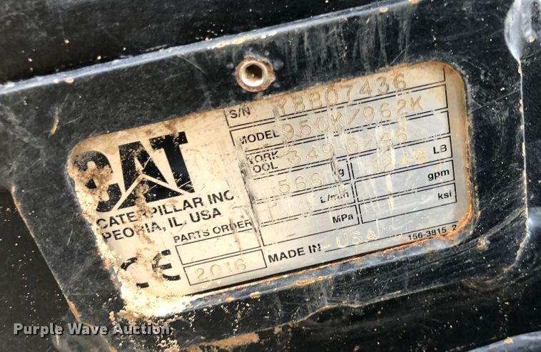 image for item JS9656 2016 Caterpillar 950M  wheel loader