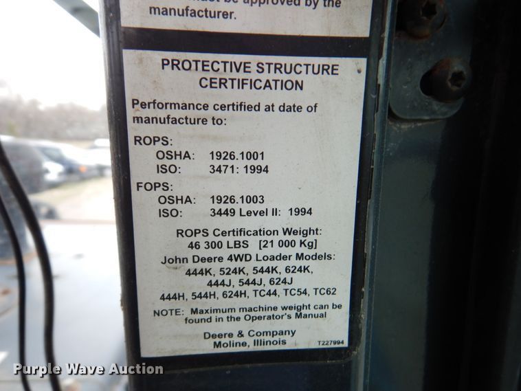 image for item DM6028 2009 Deere 544K  wheel loader