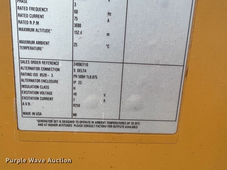 image for item DM8434 2007 Olympian G25UH3  generator