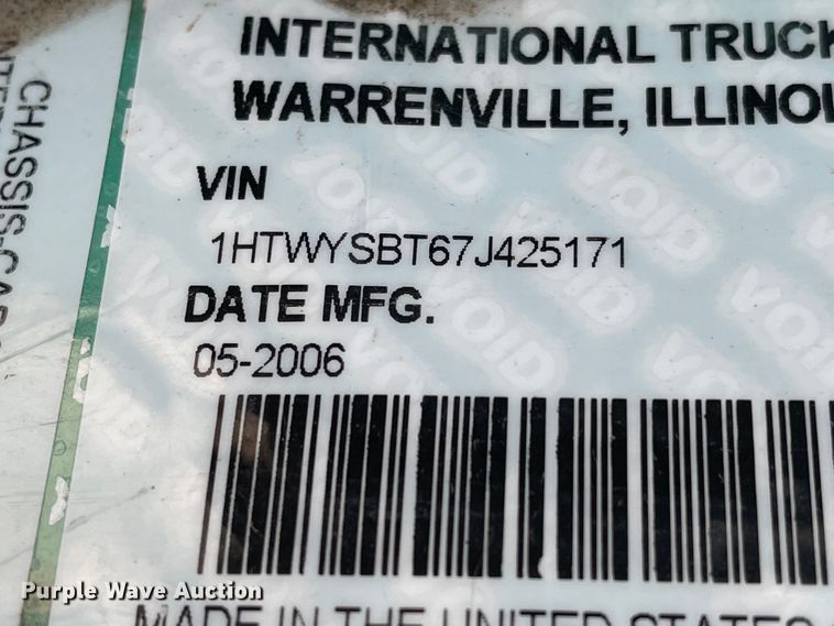 image for item FV9448 2007 International 7600  dump truck