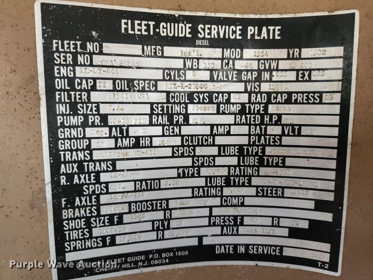 image for item HK9356 1982 International 1954  dump truck