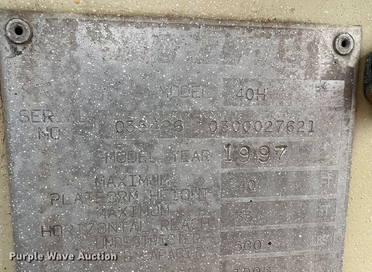 image for item IG9304 1997 JLG 40H  boom lift