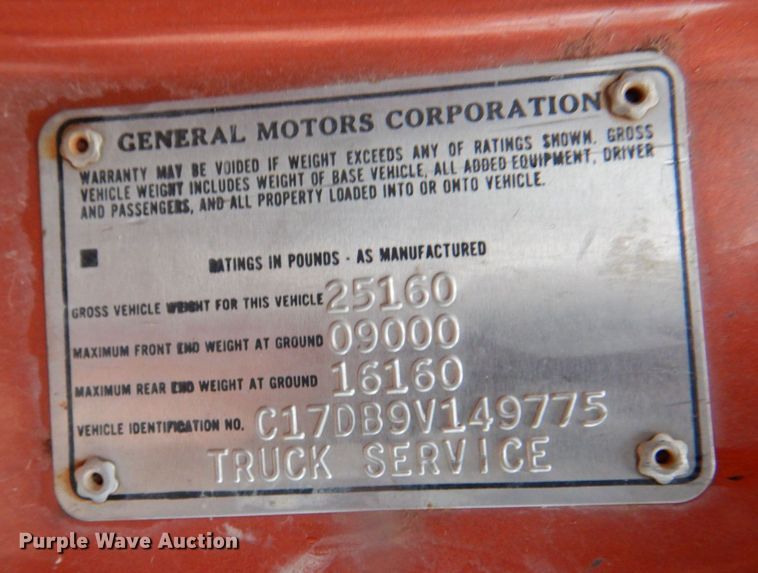 image for item JJ9215 1979 Chevrolet C70  flatbed truck with water tank