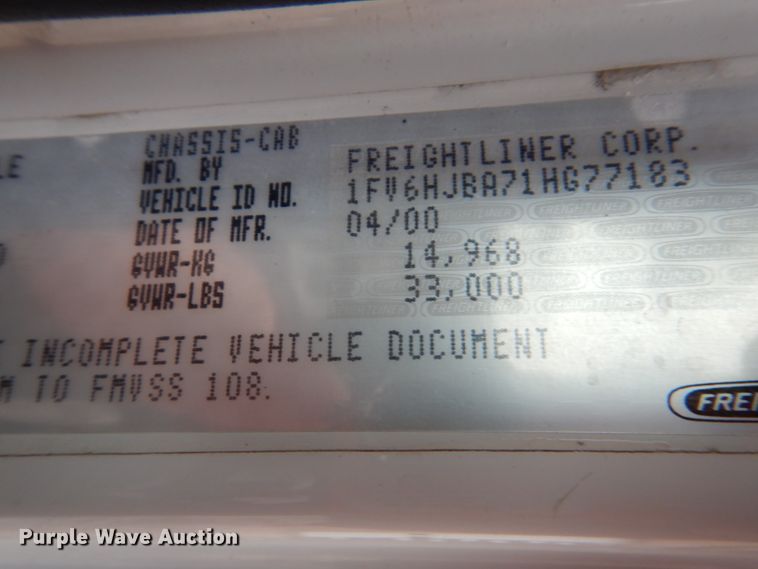 image for item JK9489 2001 Freightliner FL70  bucket truck