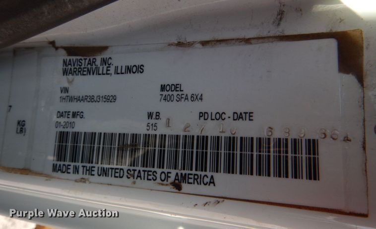 image for item JL9101 2011 International 7400  dump truck