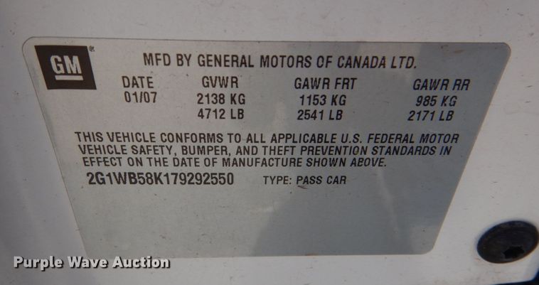 image for item JL9113 2007 Chevrolet Impala