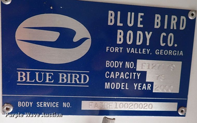 image for item JO9629 2000 Blue Bird All American  school bus