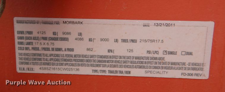 image for item JS9582 2012 Morbark Beever M15R  wood chipper