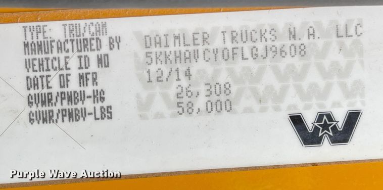image for item KT9659 2015 Western Star 4700 SF  dump truck