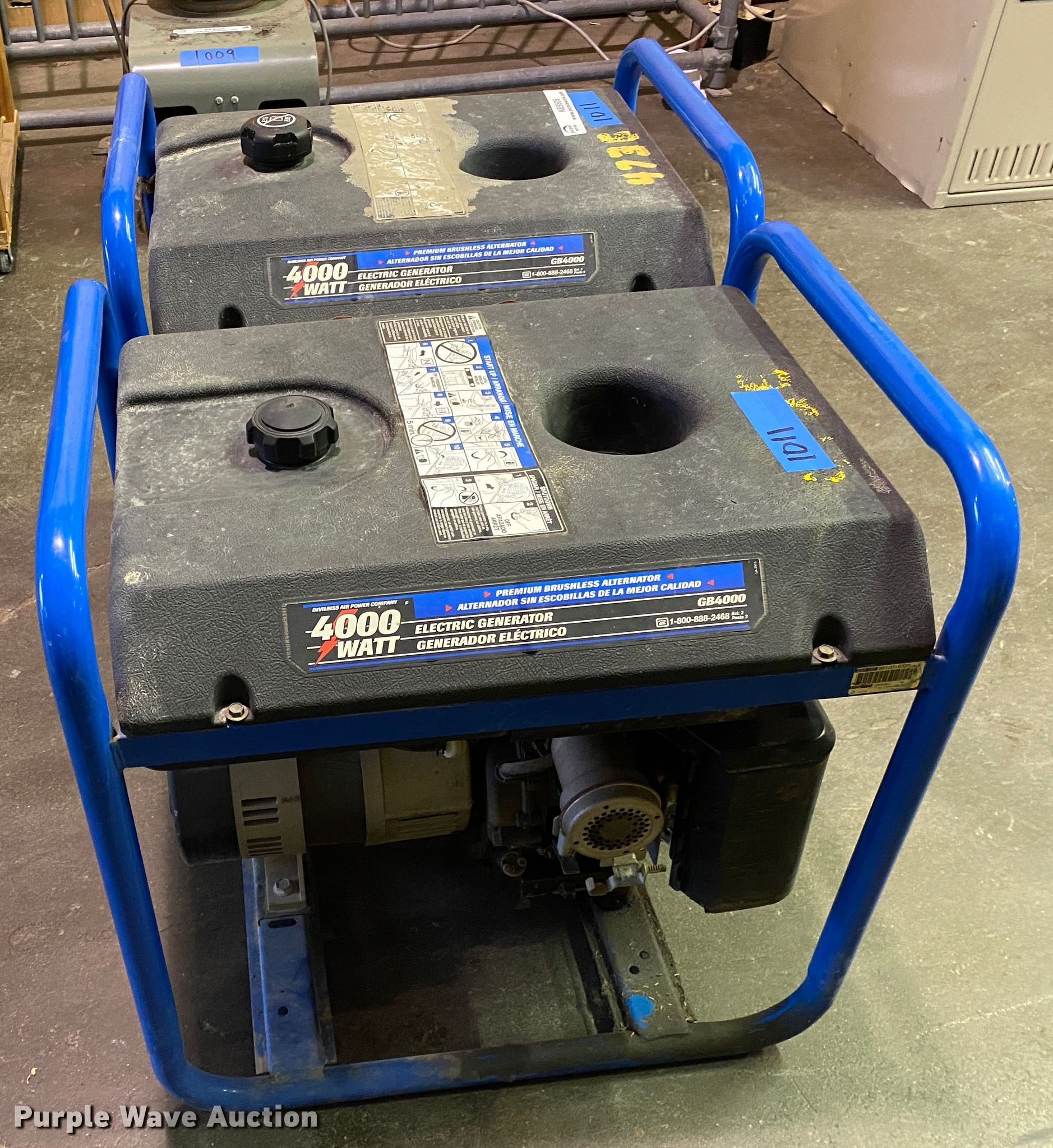 (2) Devilbiss GB4000 generators in Tulsa, OK Item KE9505 sold