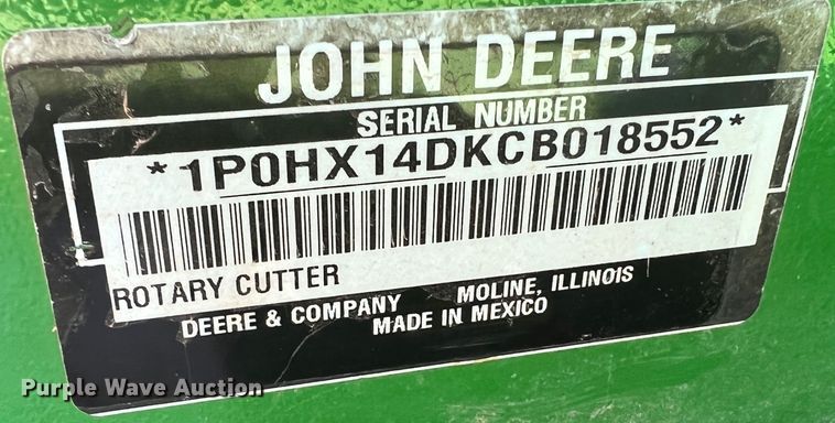 image for item DJ5063 John Deere HX14  rotary mower