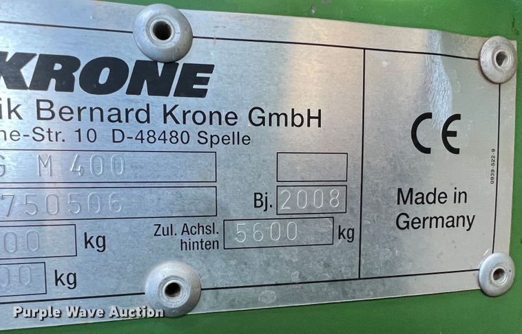 image for item DJ5064 2008 Krone Big M 400  windrower