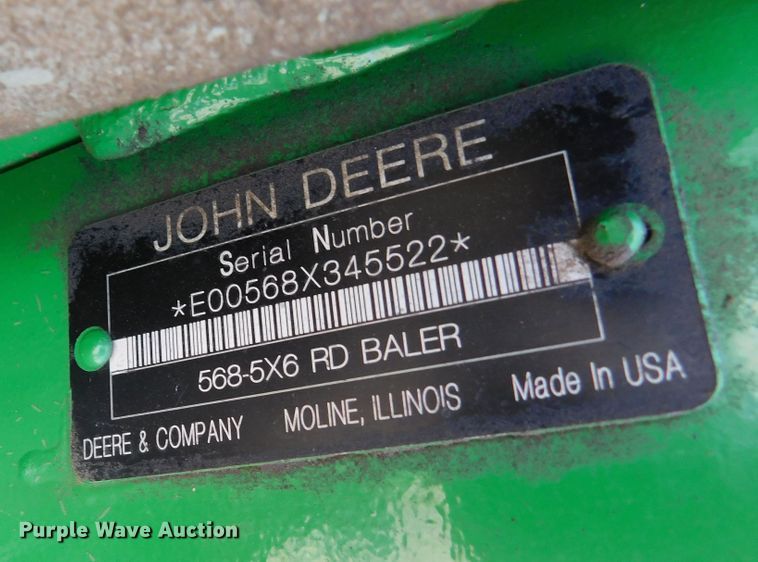 image for item DJ7641 2008 John Deere 568  round baler