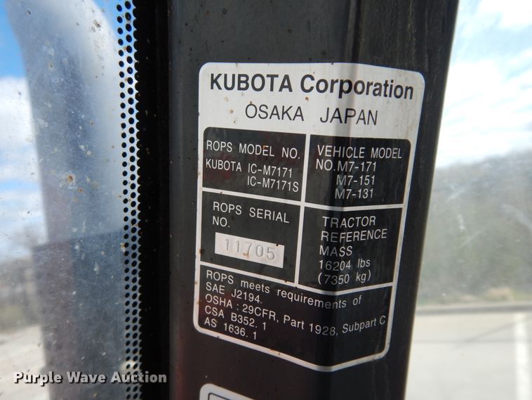 image for item DK0319 Kubota M7-151  MFWD tractor