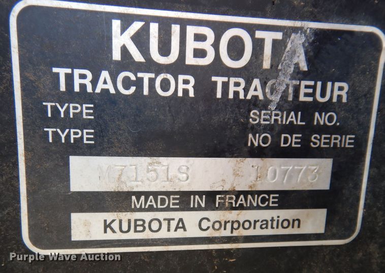 image for item DK0319 Kubota M7-151  MFWD tractor
