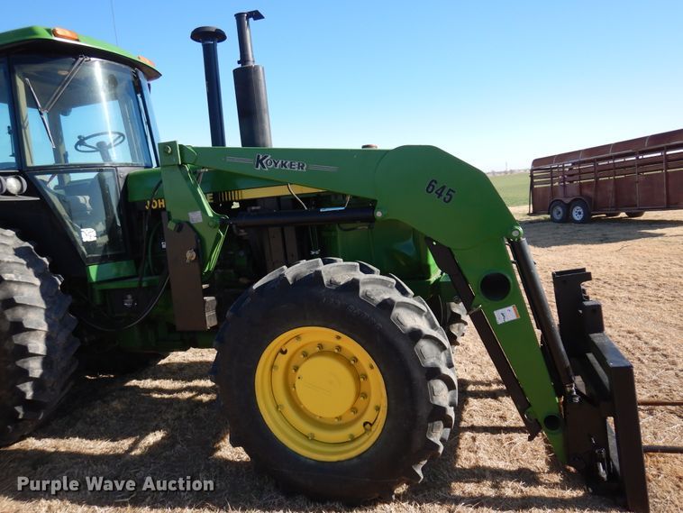 image for item DK4380 1990 John Deere 4955  MFWD tractor