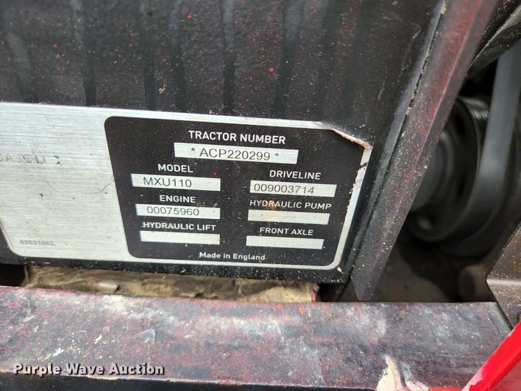 image for item HK9378 2004 Case IH MXU110  MFWD tractor