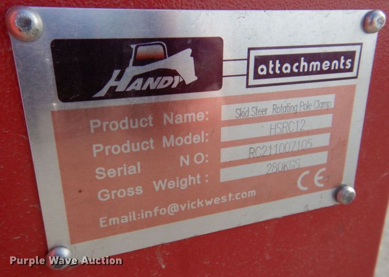 image for item JY9228 Handy HSRC12  skid steer pole clamp