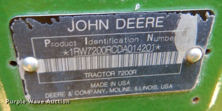 image for item KP9235 2013 John Deere 7200R  MFWD tractor