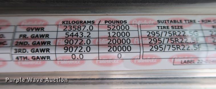 image for item DK3595 2009 Peterbilt 388  semi truck