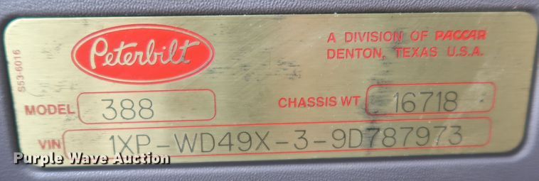 image for item DK3596 2009 Peterbilt 388  semi truck