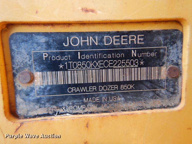 image for item DK3603 2012 John Deere 850K XLT  dozer