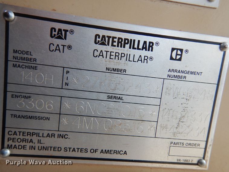 image for item DK3605 2000 Caterpillar 140H  motor grader